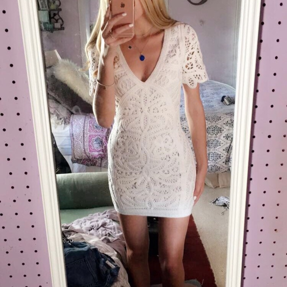 French Connection White Crochet Dress - Picture 4 of 6